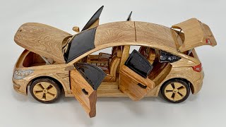 Wood Carving - Special Edition of the Tesla Model 3 - Woodworking Art