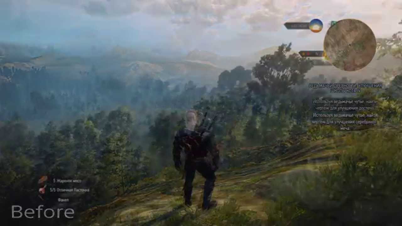 The Witcher 3 Wild Hunt - Velen and Oxenfurt before/after Patch 1.10