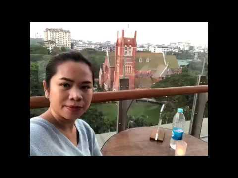 พามาชิวที่Pan Pacific Hotel Yangon Happy Hour บรรยากาศยามเย็นของย่างกุ้ง พม่า