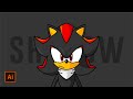 How to Draw Shadow the Hedgehog  | Adobe Illustrator Tutorial