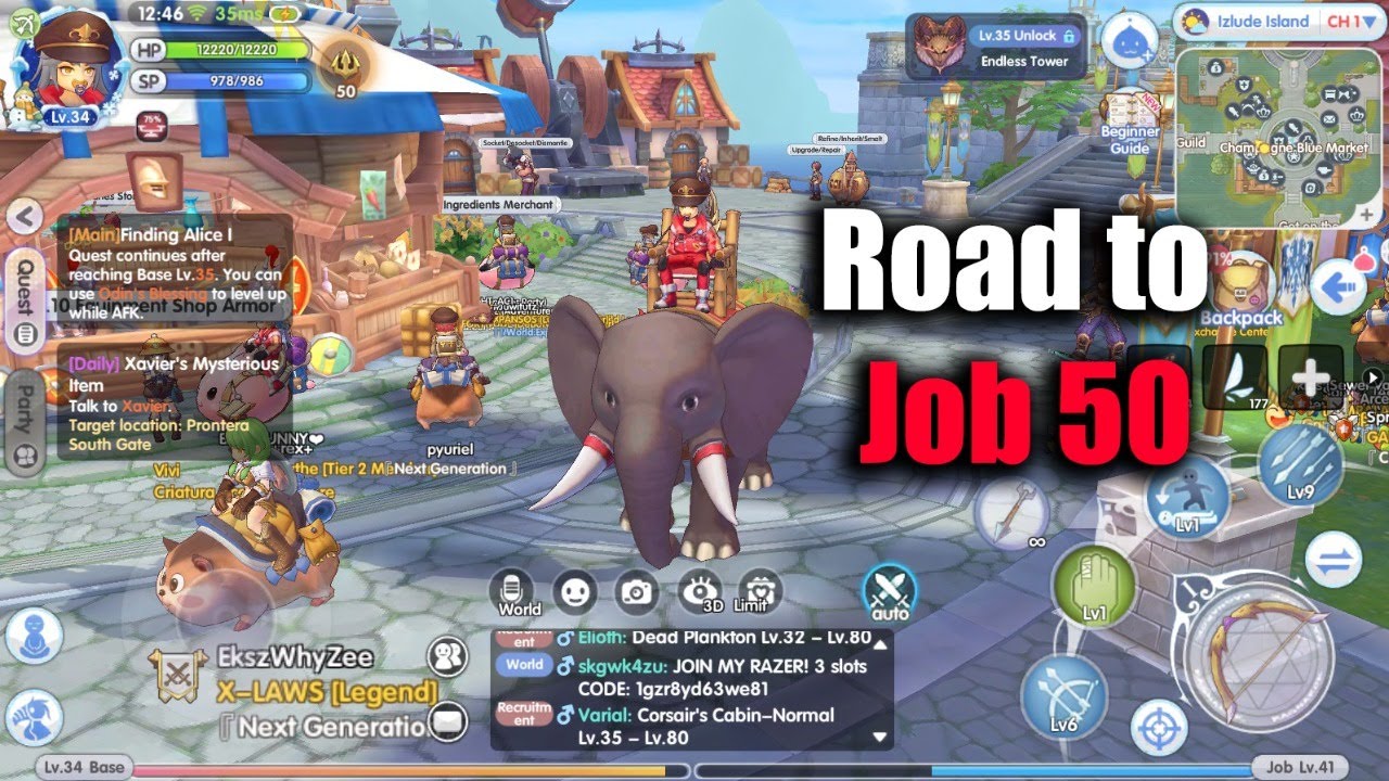 Ragnarok X Next Generation Day 3 Road to Job 50 Live EP 3 ...