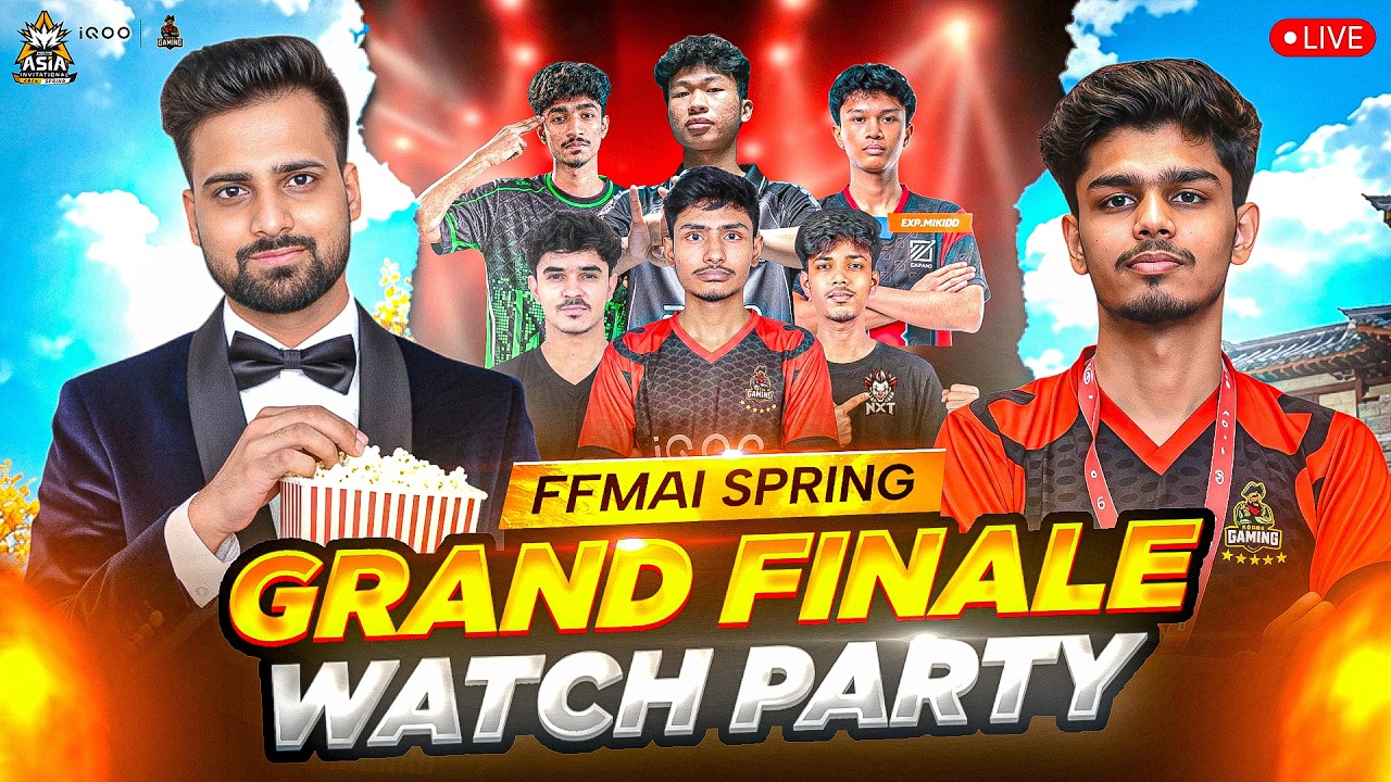 GRAND FINALS WATCHPARTY I FFMAI SPRING  \u002D LIVE WITH iQOO TG ESPORTS | FT. iQOOTG FOZYAJAY | #iQOOTG