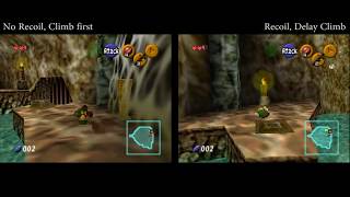 Comparison : Deku Tree B1 skulls with Sticks, Climb Early Vs Late