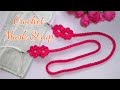 Cara Membuat Tali Masker Rajut Motif Bunga || Easy Way To Crochet Mask Strap