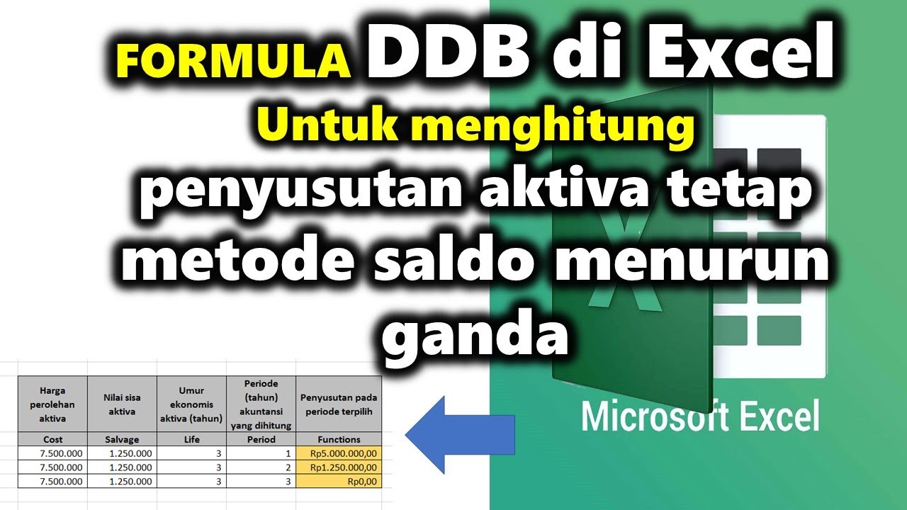 Excel Video Tutorial Rumus Formula Ddb Menghitung Penyusutan Aktiva