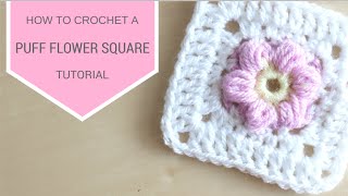 CROCHET: Puff flower square | Bella Coco