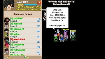 Hướng dẫn đi Liên Vũ Trụ cho nick sơ sinh. Ngọc Rồng Online