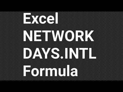 Excel NETWORKDAYS.INTL Formula