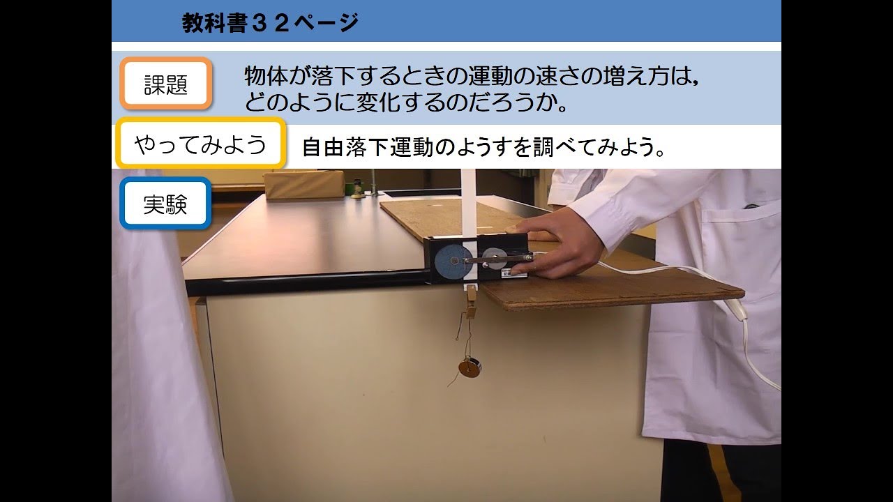 中3理科 大日本図書 物体の運動 自由落下運動 Youtube