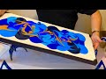 Beautiful pattern turquoise glow  amazing abstract art painting techniques