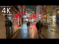 Walking in Snow & Rain at Night in Vienna City, January 12, 2021, City Ambience & Sounds - 4K - ASMR