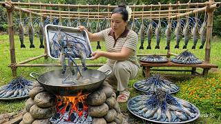 Full Shrimp Fried Whole Fried Shrimp Recipe Cooking In Village Lý Thị Ca