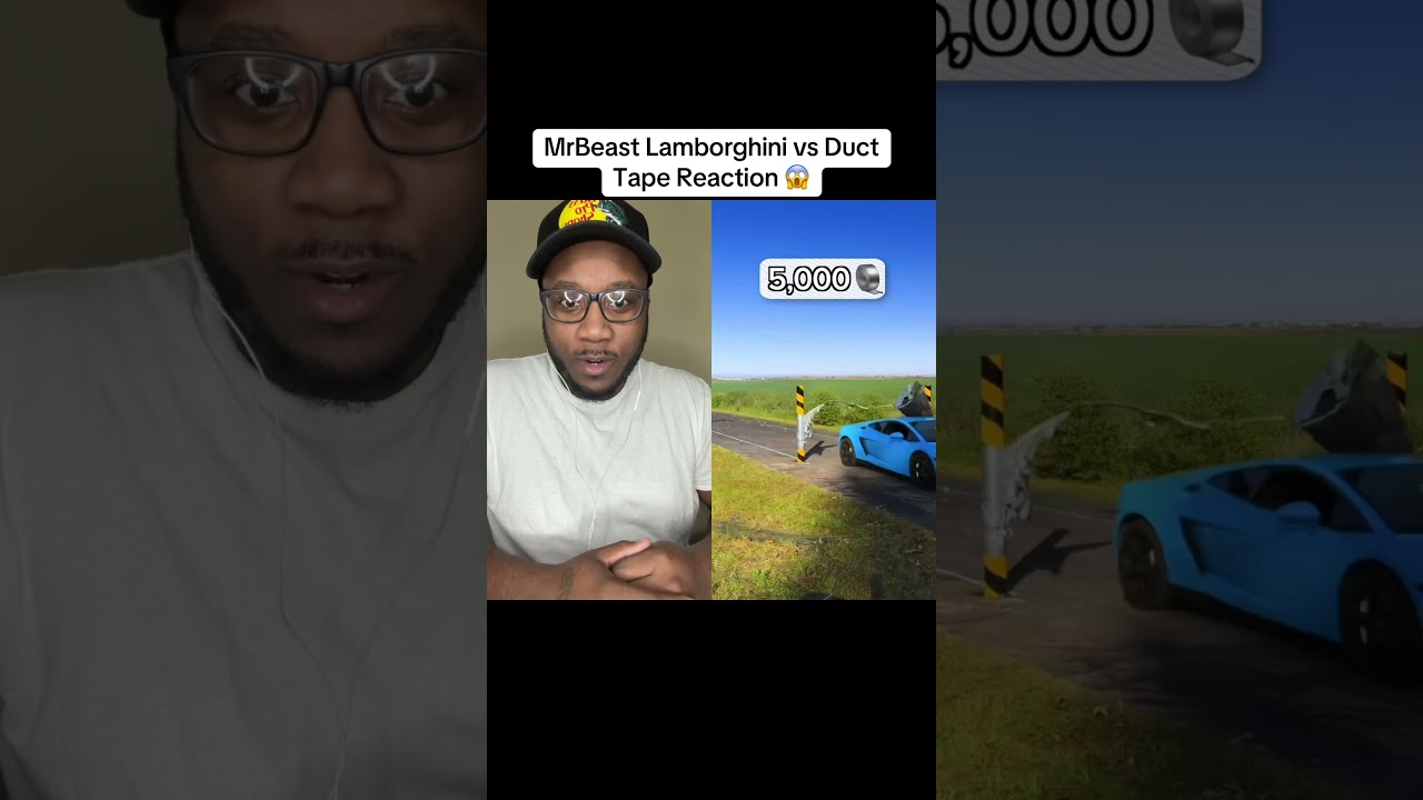 MrBeast Lamborghini vs Duct Tape Reaction