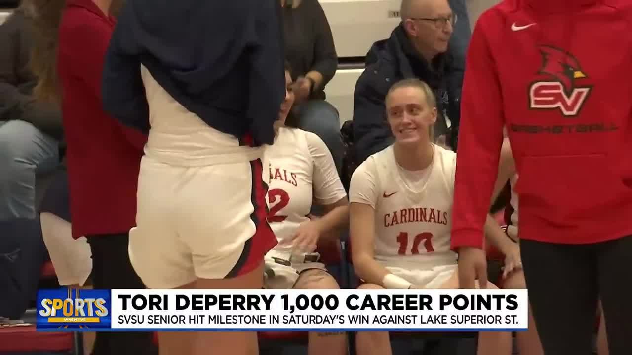 Tori Deperry Earns 1,000 Career Points in SVSU Women's Basketball - YouTube