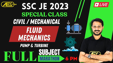 Complete Subject 1 Video | Pump & Turbine - Marathon | Mechanical/Civil Engineering | SSC JE 2023