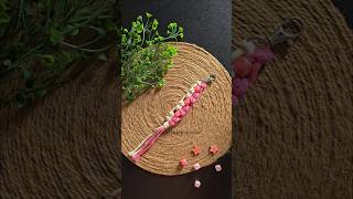 DIY macrame colorful keychain with beads🩷🤍 #shorts #craftshorts #handmade #macrame #artandcraft