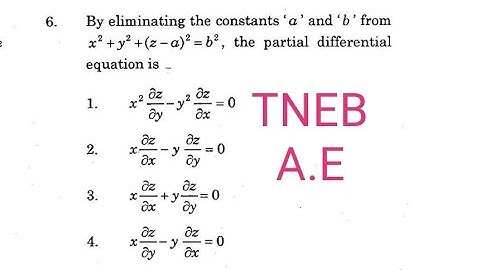 Formation of partial differential equations ∥ tneb ∥ assistant engineer exam