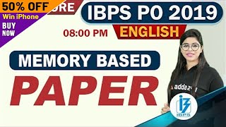 IBPS PO Pre 2019 | Memory Based Paper | English Language screenshot 2