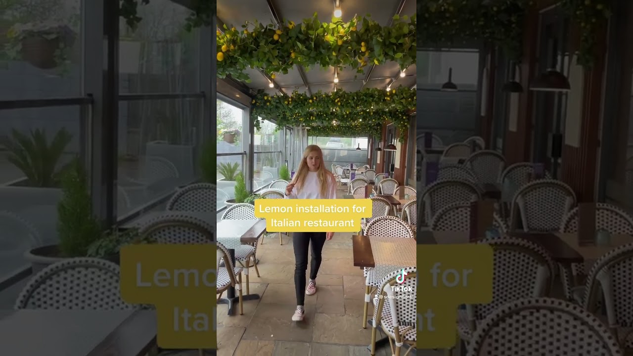 Faux lemon floral installation