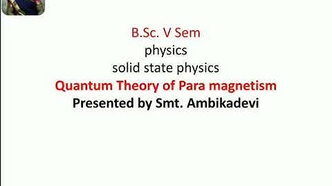 Quantum Theory of Paramagnetism