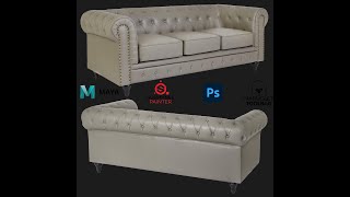 Pointed Sofa / Classic 3 Seater / Chesterfield  / Chester field Button tufted / Leather Sofa Part 3