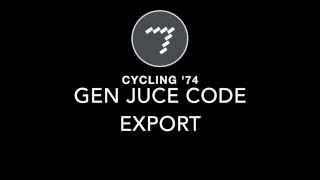 Max / Gen and Juce Plug-in Export