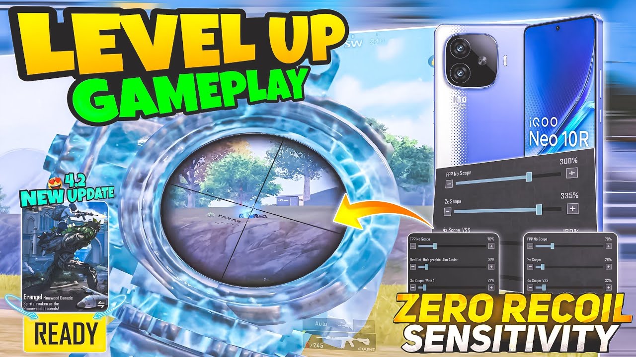 🔥iQOO Neo 10R + BGMI 4.2 Update = ZERO RECOIL! 😱 Best Sensitivity Code 2026