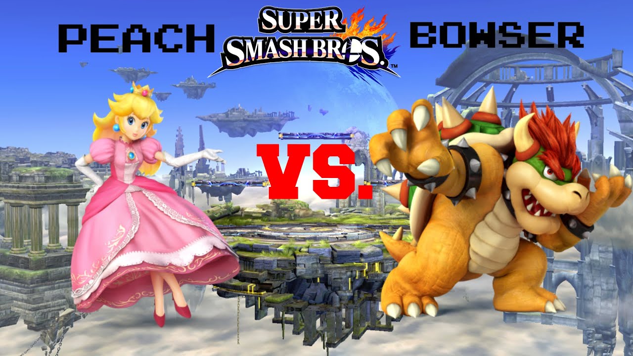 Peach VS. Bowser - Super Smash Bros CPU Tournament ROUND 1 - YouTube