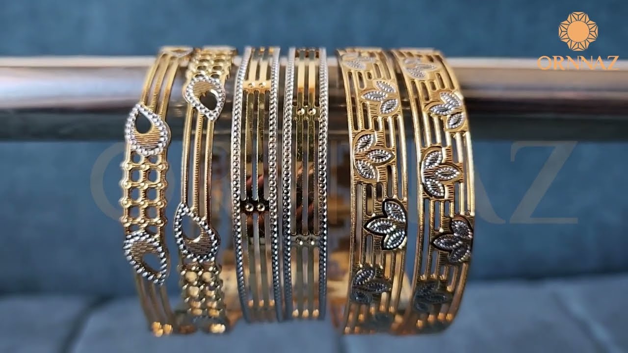 Fancy CNC Bangles - Two Tone Bangles Indian Jewelry - Daily Wear Latest CNC Bangles Design by Ornnaz