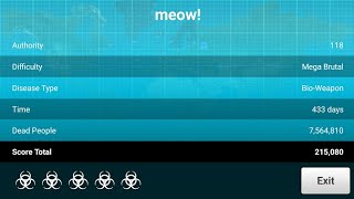 [Plague Inc] Cure Mode, Bio-Weapon Mega Brutal, (No Advisor's)