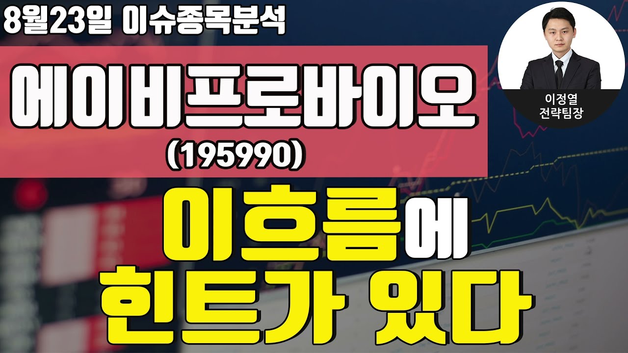 에이비프로바이오(195990) - 이흐름에 힌트가 있다