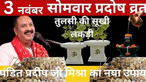 3 नवंबर 2025 सोमवार प्रदोष व्रत के दिन तुलसी की सूखी लकड़ी वाला उपाय जरुर करे ||Pradeep Ji Mishra