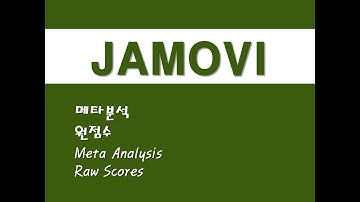 자모비를 활용한 응용통계 - (21) 메타분석/원점수 (Meta Analysis)/(Raw Scores)