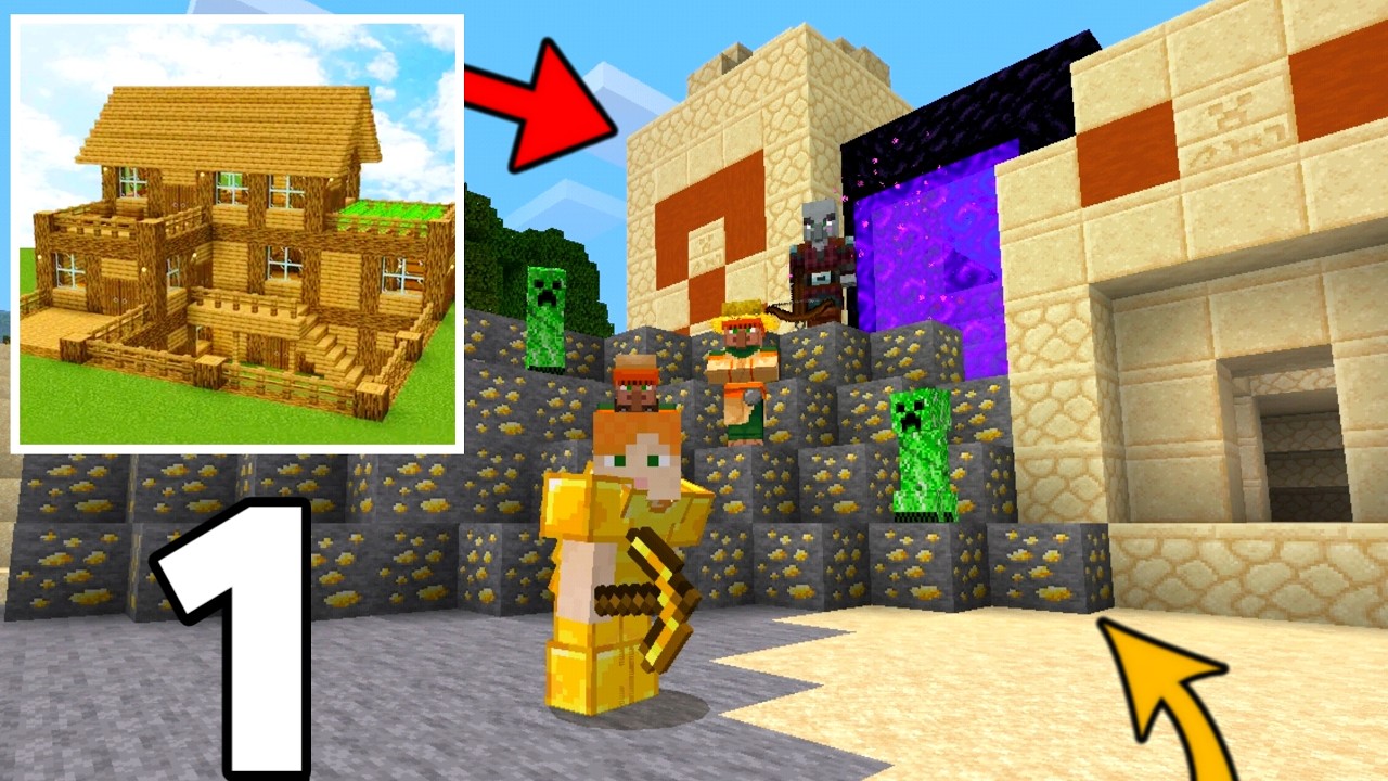 Temple & Village - New Block Crazy Robo World Survival Walkthrough Episode 1