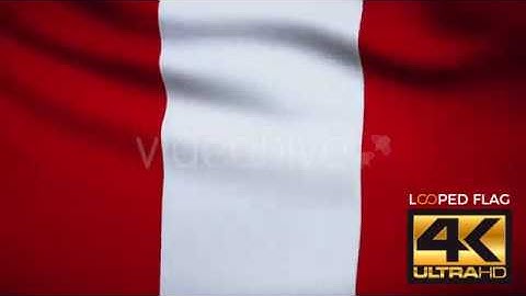 Flag 4K Peru On Realistic Looping Animation With Highly Detailed Fabric