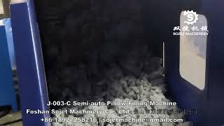 J-003-C2 Semi-Auto Pillow Filling Machine | Fiber Filling Demo for Pillow Production