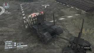 Spin Tires "Map Crossing" Two Trucks Ready With Log For Lumber Mill 2