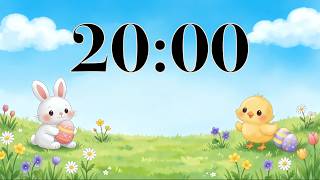 20 Minute Easter Timer | Fun Spring Countdown w Bunny, Chick, & Calm Piano Music for Classroom Focus screenshot 2