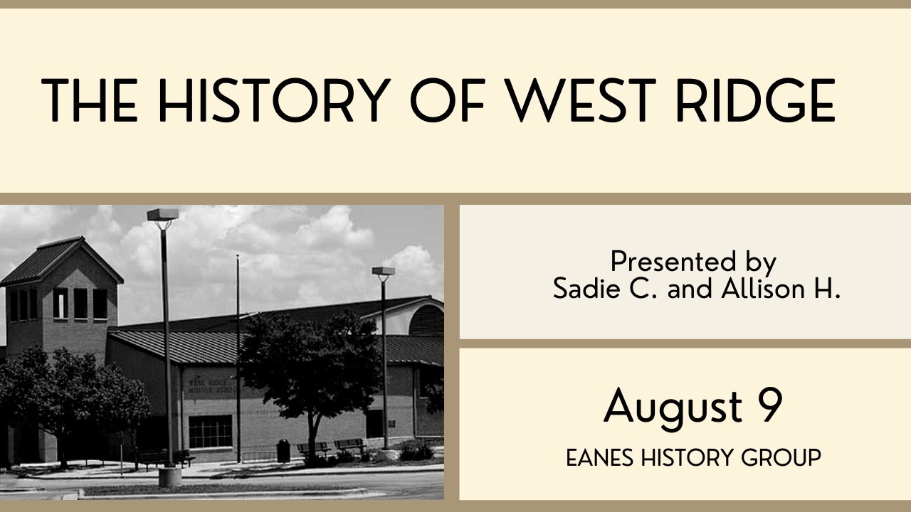 EHG - The History of West Ridge Middle School - YouTube