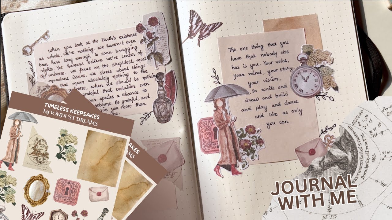 Vintage Aesthetic Journal Spread | Cozy Writing & Slow Living
