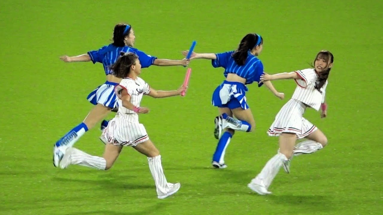 神宮でチア頂上決戦！アンカー勝負へ！号泣必至のリレー対決！Akiさんの分まで駆け抜けろ！神宮球場 diana×Passion 2023/09/15 横浜DeNAベイスターズ×東京ヤクルトスワローズ