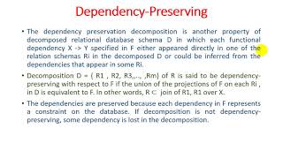 Unit - 4 - Lecture 8 Dependency Preserving and Lossless Decomposition