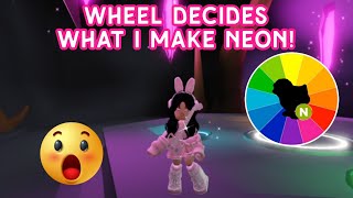 The wheel decides what I make *NEON*!😱 | This is the coolest challenge ever!