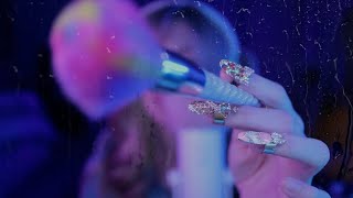The Most Relaxing Face Brushing + ASMR Echo (and Rain Visuals)
