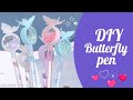 DIY homemade cute butterfly pen/How to make butterfly pen/homemade butterfly pen / #shorts