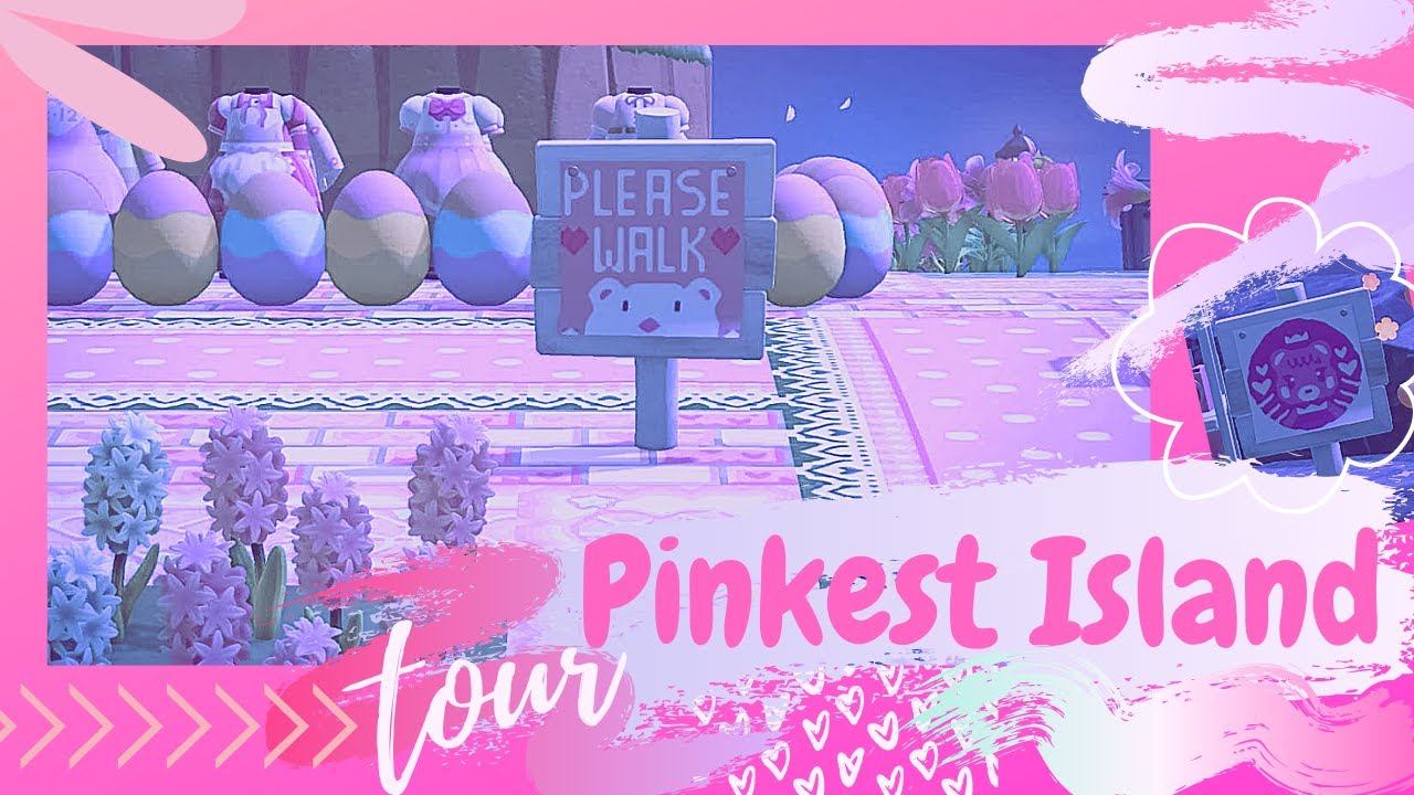 Pinkest Island On Animal Crossing New Horizons Acnh Dream Address Tour Pink Design Codes Floor Youtube