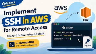 Implement SSH in AWS for Remote Access | Connect to EC2 Using Git Bash | chmod 400 #gvspace