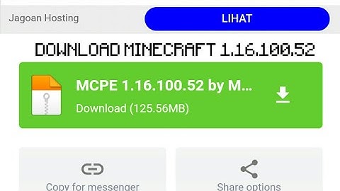 Download minecraft BETA versi 1.16.100.52