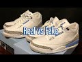 Air Jordan 3 Valor Blue/UNC Real vs Fake review. UV light test. Check it out!