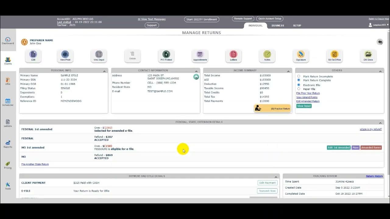 EFile Amended Return YouTube